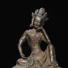 7 5 Inch Old Tibetan Buddhist Bronze Gilded Tara Guanyin Goddess Buddha Statue