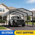 12x20ft Metal Carport With Galvanized Steel Roof Heavy Duty For Car Truck Boat