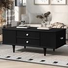 Rectangular Coffee Table W Four Drawers And Handles  Featuring Four Table Legs 