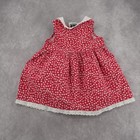 Vtg Zoey Vintage Floral Dress Red White Peter Pan Collar Toddler Girls 24m