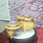 Floral Ceramic Decorative Box Set - Of 2 Both With Lids