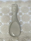Vintage Blue Heart Spongeware Spoon Rest Stoneware Country Farmhouse Kitchen