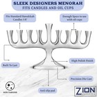 Zion Judaica Stunning Sleek Designers Menorah For Hanukkah High Polished Traditi