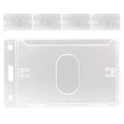 5pcs Reusable Clear Plastic Id Badge Holders With Side Insert For Work