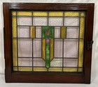 Antique Arts   Crafts Leaded Stained Glass Windows Art Deco Privacy 25-5 8   a
