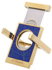 S t  Dupont   Partagas Cigar Cutter W  Stand  Blue   Gold 003495  3495 Nib