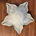 Vintage Large 11  Murano Millefiori Art Glass Star Bowl Green White Cased Italia