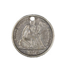Love Token Over An 1875 Seated Liberty Dime  ald 
