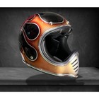 Custom Moto 3 Patina Flame Helmet - Custom Helmet-handmade Motorcycle Style Retr