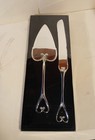 Wedding Cake Knife Serving Set studio his   Hers Silver Heart Cake Knife server
