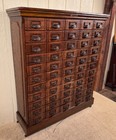 Antique Oak John Danner Manufacturing Co  Hardware Store Cabinet
