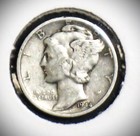 1944 D Mercury Dime Silver   f429