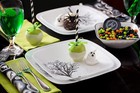 18-piece Glass Dinnerware Set  Service For 6 Plates And Bowls Set Timber Shadows