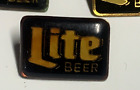  3  Vintage Miller Lite Beer Metal Enamel Lapel Pin Lot  3 4  X 1 2  