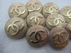 Lot Of Ten 22 Mm Designer Cc Button Gold Tone Chanel 10 Buttons