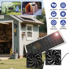 Solar Panel Dual Fan Kit 20w Waterproof Pro Outdoor Dog House Chicken Coop Shed