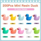 200pcs Tiny Ducks 10 Colors Little Duck Figures Mini Resin Ducks Plastic Small