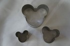 3 Stainless Steel Mickey Mouse Cooking Steaming Baking Rings Molds Cutters