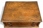 Antique Clark s Ont Spool Cotton Wood Sewing 2 Drawer Chest Display Case Cabinet