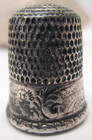 Antique Simon Brothers Sterling Silver Thimble With House Scene 2 Small Holes