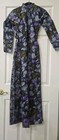 Vtg 60 s Custom Chiffon Cheongsam Qipao Dress Metalic Floral Print Sz Xs Ooak
