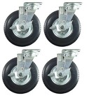 8  X 2-1 2  Pneumatic Wheel Caster  foam-flat Free  - 4 Swivels With Brake