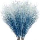 8pcs 35 4    Blue Colorful Faux Pampas Grass   Fluffy Artificial Bulrush 