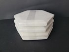 Marble Coasters White Pentagon Shape 4  Set Of 4 New