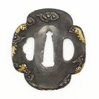Tsuba Signed Goto Etsujo Dragon Design Shakudo Japanese Antique Sword Fitting