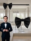 Black Men s Oversize Pre Tied Adjustable Clip On Wedding Bow Tie For Men