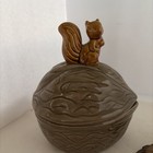 Vintage Redwood Squirrel Decor Burlwood Woodland Fall Dish Set