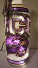 Wcu Western Carolina Inspired Handpainted Lighted Wine Bottle Stained Glass Look