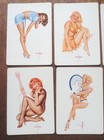 Six  - Small Vintage Burlesque Art  vargas  Pin Up Glamour Girl Cards -from 1967