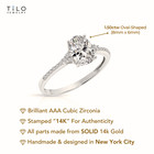 14k Real Solid White Gold 1 50 Carat Solitaire Oval Engagement Wedding Ring
