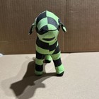 6  Victoria s Secret Pink Dog - Green   Black Striped - Stuffed Plush