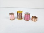 Vintage Silk Thread Wooden Wood Spools Lot Of 4  Belding Corticelli  Monarch
