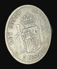 1878 Espa  a Spain 5 Pesetas Plata Silver Alfonso Xii De-m Km 676  est  Bc  mbc 