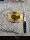 Vtg Solid Heavy Brass Cowboy Hat Paperweight Cigar Holder Ashtray Mcm Decoration