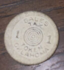 Vintage Oklahoma Sales Tax Token Coin Mill Cardboard Material Rare Misstamp
