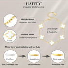18k Gold Plated Clover Bracelet Set For Women White black gold silver green pink