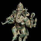 Ganesha Bronze Statue 12   Dancing Hindu God Idol Home Decor Brass Sculpture