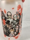 Halloween Horror Movie Characters Frosted Glass Tumbler Slasher Ghost Face  