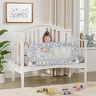 Crib Rail Guard 35 4  Toddler Bed Safety Side Protector Swing Down Fold Down