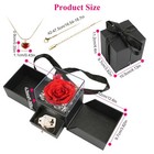 Red Rose Eternal Flowers Rose Girlfriend Anniversary Gifts With Heart Necklace