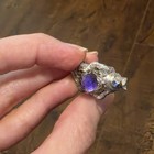 Vtg Pewter Wizard Magic Master W  Crystal Mini Sculpture Figurine Fantasy Magic