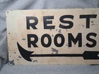 Vintage Metal Restroom Sign 20 5   10 5 