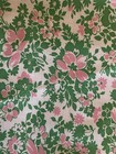 Vintage Feed Sack 38 X 22 Unopened Master Mix Feed Green With Pink Flowers