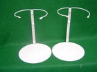 Doll Stands Two White Metal For Chatty Cathy Dolls 12 To 17 Inch Chubby Waists