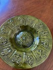 Vintage 70s Green Pottery Zodiac Horoscope Astrology Ashtray Home Decor 10 5 