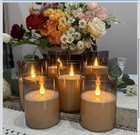 6pcs Flameless Candles Gray Acrylic With Remote Control And Timer  Battery Op   